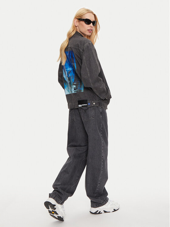 Karl Lagerfeld Jeans Karl Lagerfeld Jeans Geacă de blugi 246J1401 Gri Relaxed Fit