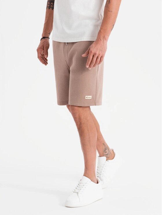 Ombre Ombre Szorty materiałowe OU-SRBC-0101 Brązowy Loose Fit