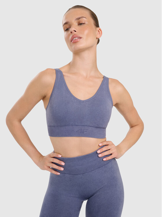 4F 4F Biustonosz sportowy YOGA Granatowy