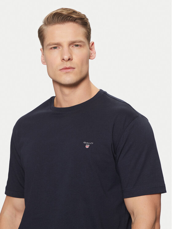 Gant Gant Tričko Original Shield 2003295 Tmavomodrá Regular Fit