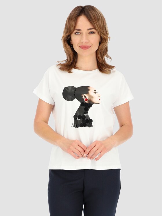 T-Shirt, rozmiar 42, Białe, TCE246000F