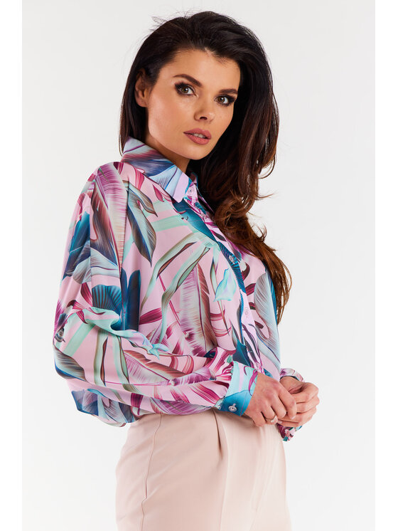 Awama Awama Koszula A513 Kolorowy Basic Fit
