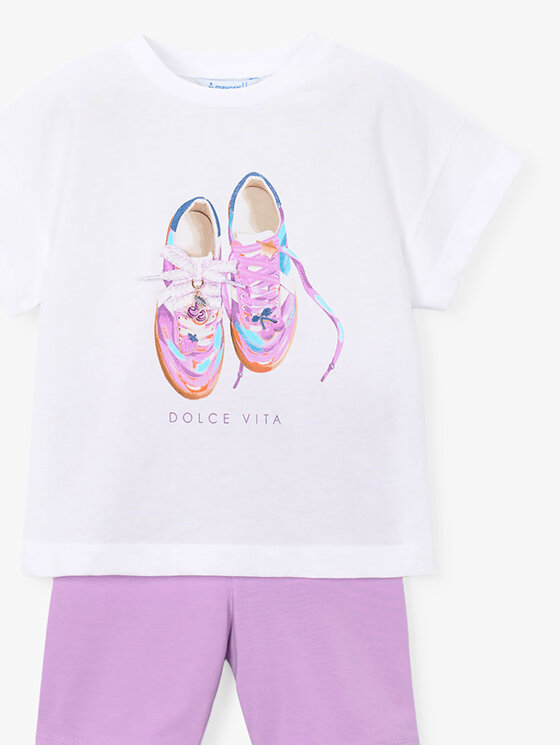 Mayoral Mayoral Σετ T-Shirt και κολάν 3731 Λευκό Regular Fit