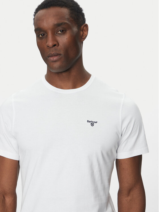 Barbour Barbour T-Shirt Essential Sports MTS0331WH11 Biały Tailored Fit