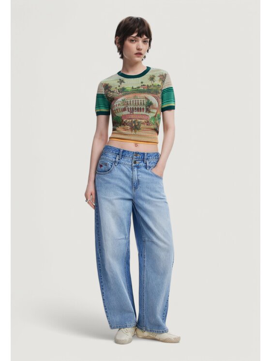 Desigual Desigual T-Shirt TS_AFRICA Πράσινο Shirt Fit