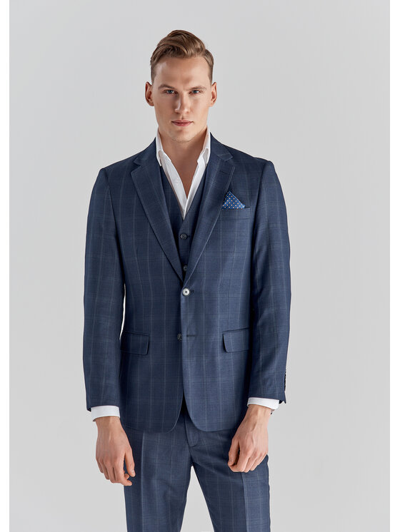 Pako Lorente Pako Lorente Kamizelka P21WF-8G-077 Granatowy Slim Fit