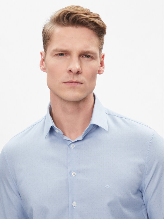 Calvin Klein Calvin Klein Camicia K10K112305 Celeste Slim Fit