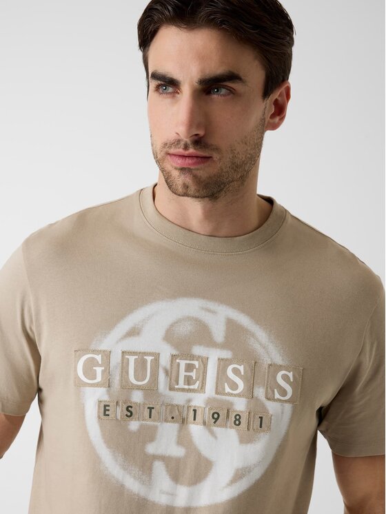 Guess Guess T-Shirt 182171 Beżowy Classic Fit