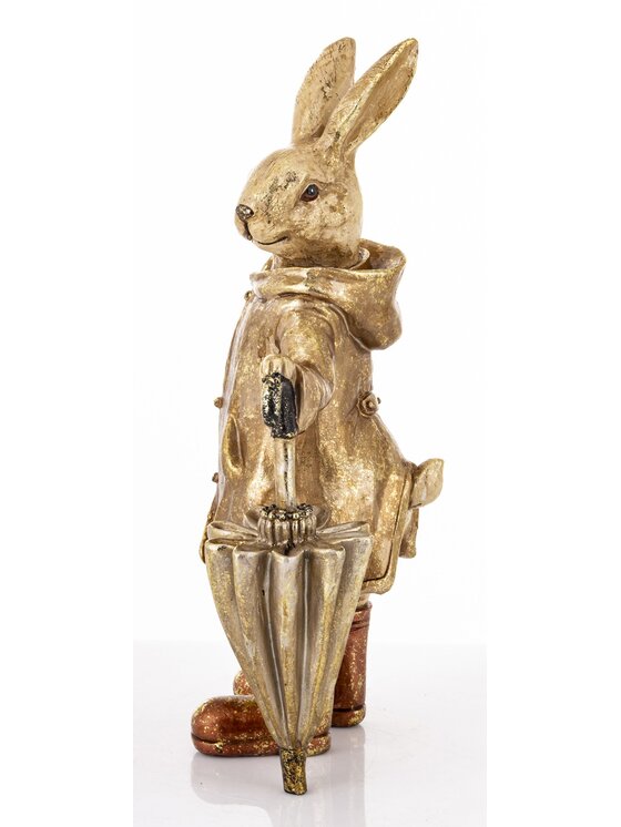 MIAhome MIAhome Figurka królik z parasolem Złoty