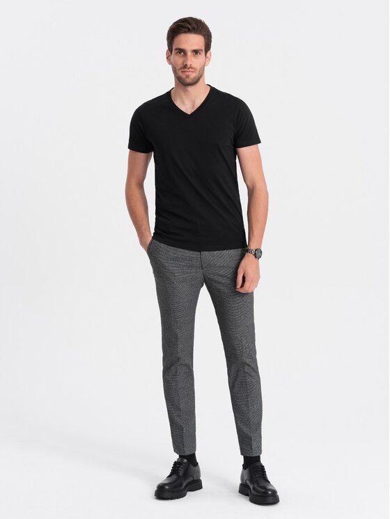 Ombre Ombre T-Shirt OM-TSBS-0145 Černá Classic Fit