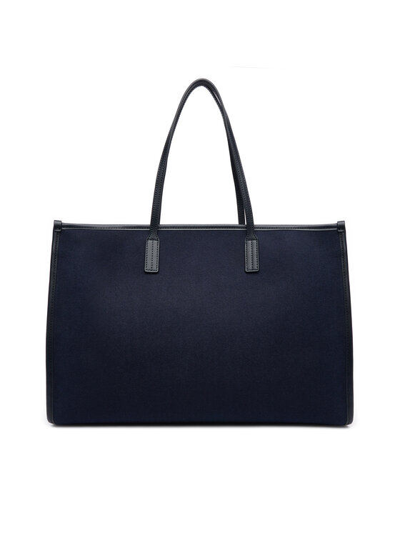 Tommy Hilfiger Tommy Hilfiger Ročna torba Th City Large Tote Melton AW0AW18215 Mornarsko modra