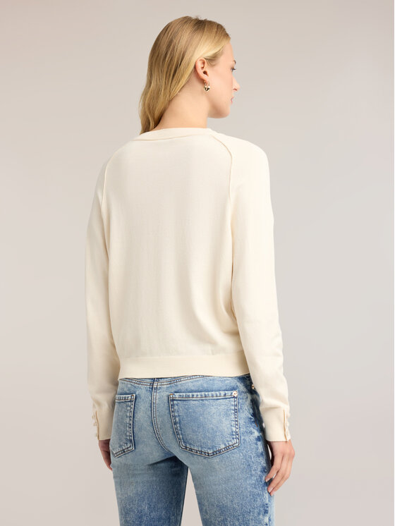 Motivi Motivi Sweter M350W004055N011 Biały Over Fit
