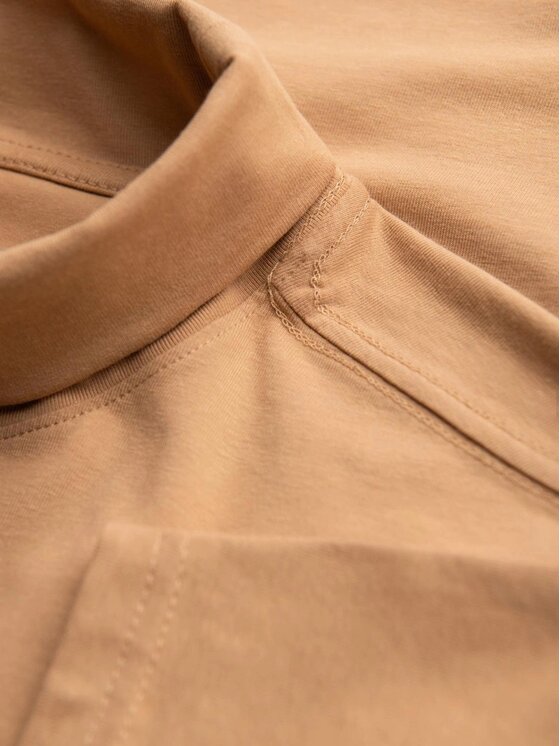 Ombre Ombre Longsleeve OM-LSCL-0130 Brązowy Slim Fit