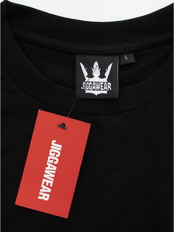 Jigga Wear Jigga Wear T-Shirt Szeroka luźna na miasto uliczna 131210 Czarny Oversize