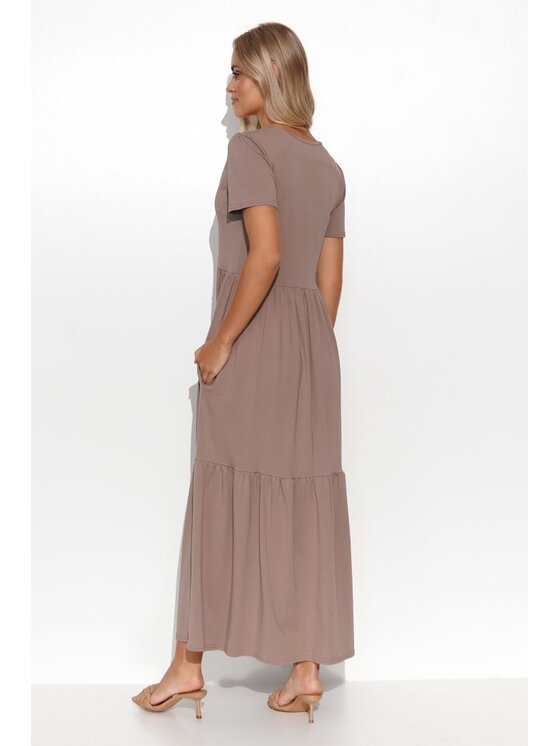 Makadamia Makadamia Sukienka codzienna M549 Brązowy Comfort Fit