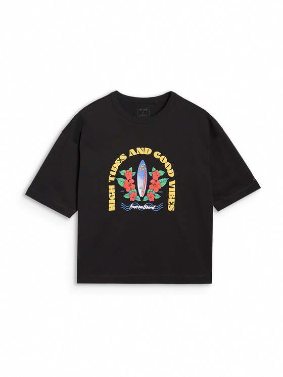 4F 4F T-Shirt FOB SUMMER Czarny Oversize