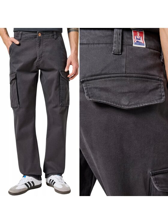 Wrangler Wrangler Spodnie materiałowe Casey Jones Cargo Czarny Cargo Fit