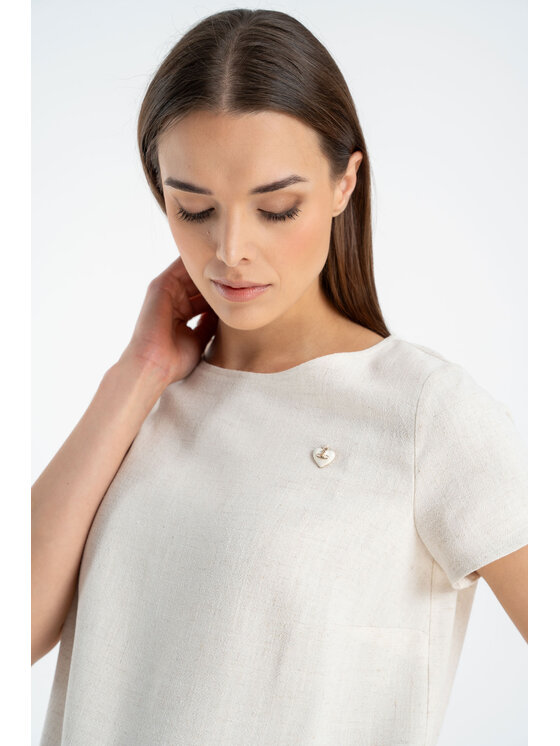 CLICK CLICK Blúzka 10-6901 Béžová Comfortable Fit