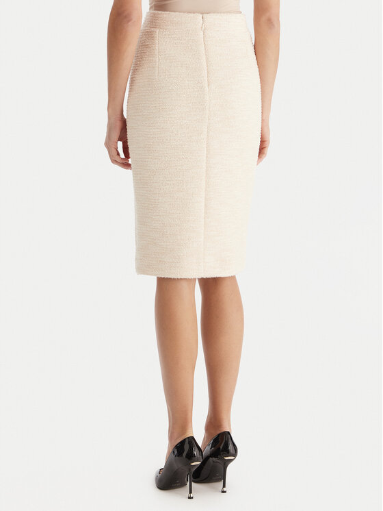 Babylon Babylon Midi suknja S00601 Écru Regular Fit