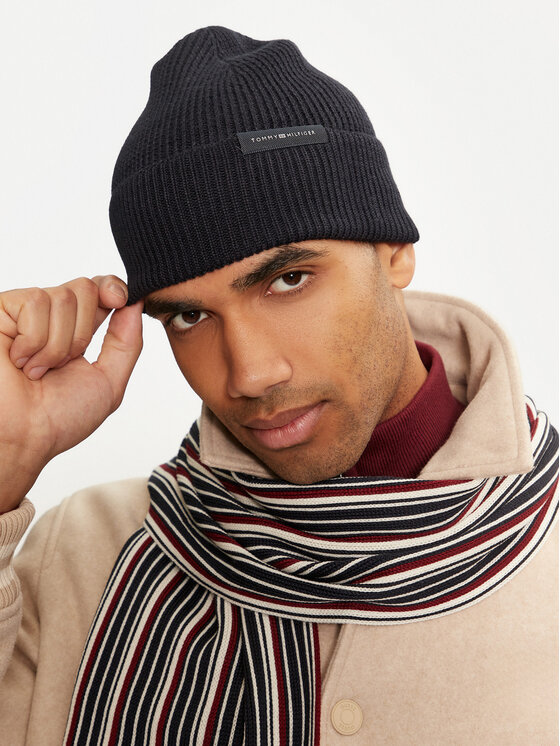 Tommy Hilfiger Tommy Hilfiger Kepurės ir šaliko komplektas Th Corp Love AM0AM12939 Tamsiai mėlyna