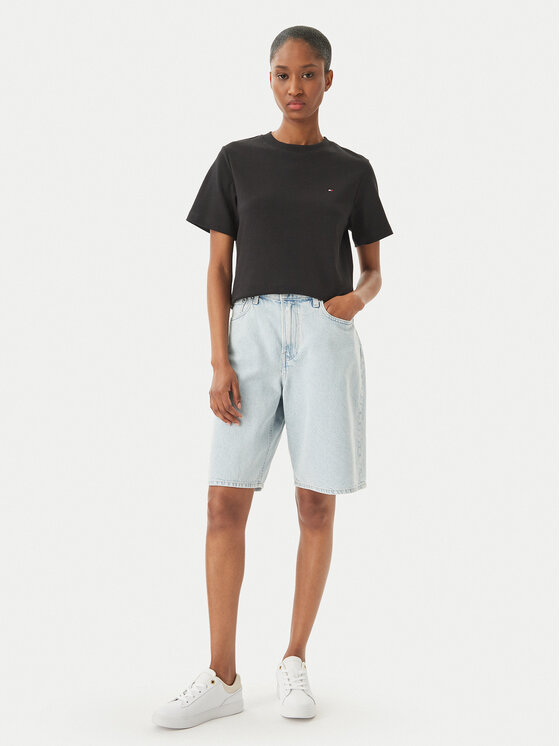 Tommy Hilfiger Tommy Hilfiger T-krekls WW0WW49646 Melns Boxy Fit