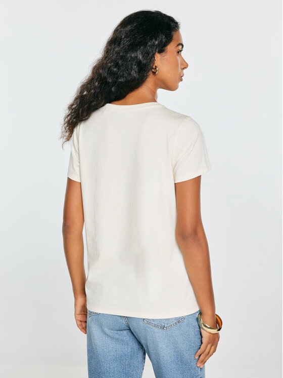 BIG STAR BIG STAR T-Shirt RELLKA Kremowy Basic Fit