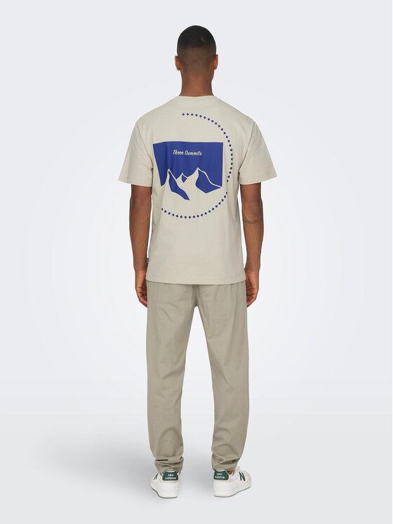 Only & Sons Only & Sons Тишърт 22026424 Бежов Relaxed Fit