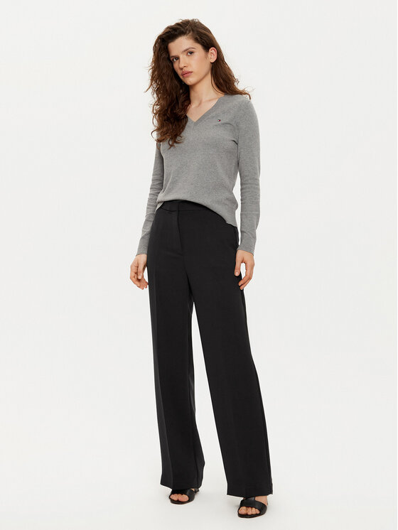 Tommy Hilfiger Tommy Hilfiger Szövet nadrág WW0WW45445 Fekete Regular Fit