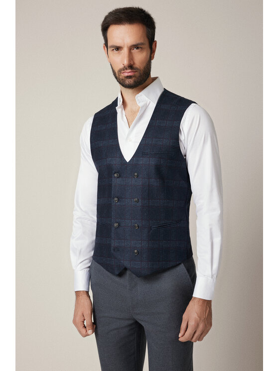 Lancerto Lancerto Kamizelka Morano KA131225000006 Granatowy Slim Fit
