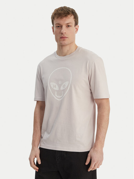 HUGO Tričko Nalien 50560060 Fialová Regular Fit