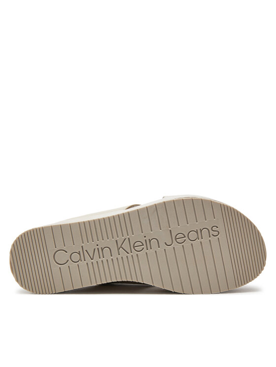 Calvin Klein Jeans Calvin Klein Jeans Klapki Flatform Cross Mg Uc YW0YW01349 Beżowy