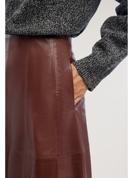 Trussardi Trussardi Spódnica skórzana 1300A000688N077 Brązowy A-Line Fit