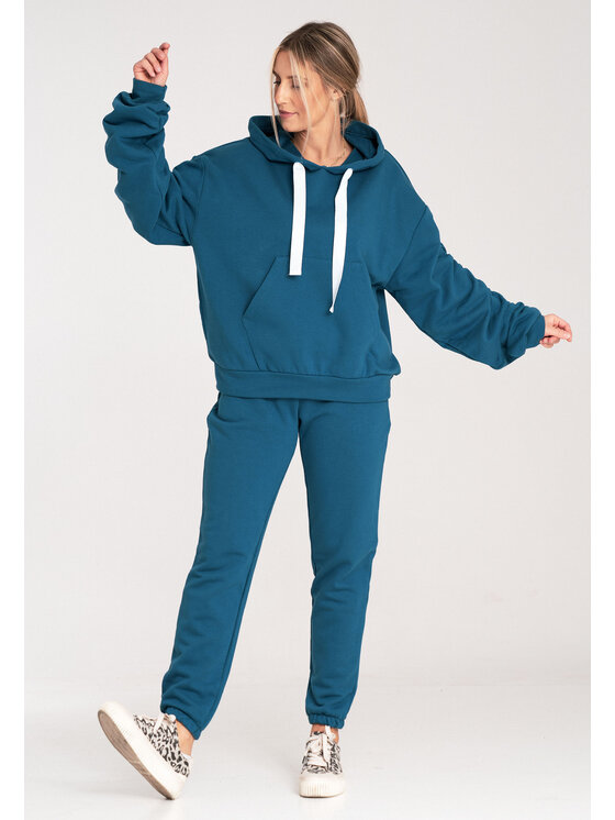 FIGL FIGL Mikina M1055 Modrá Loose Fit