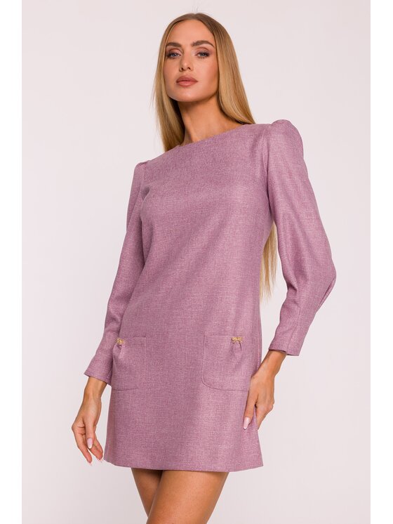 Made of Emotion Made of Emotion Sukienka wieczorowa M870 Brązowy Modern Slim Fit