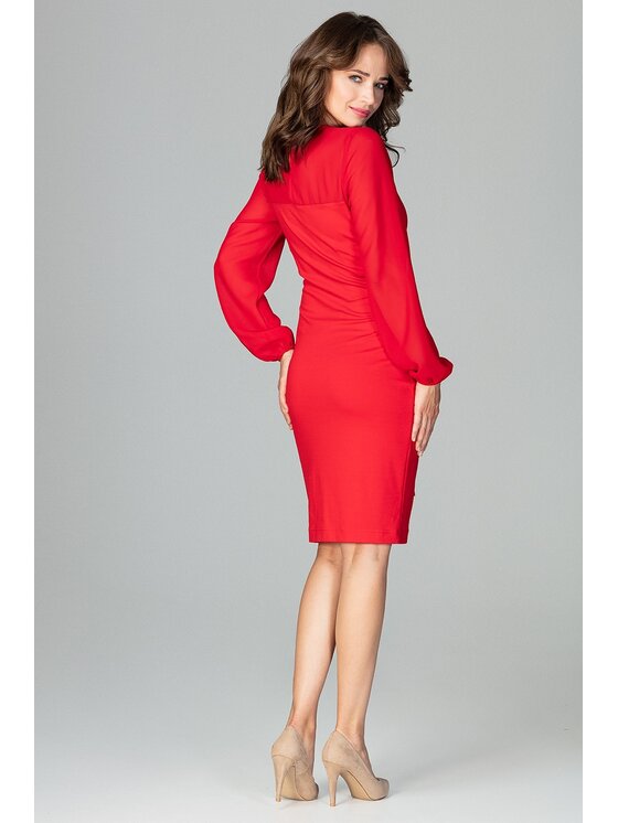 Lenitif Lenitif Vestito K494 Rosso Regular Fit