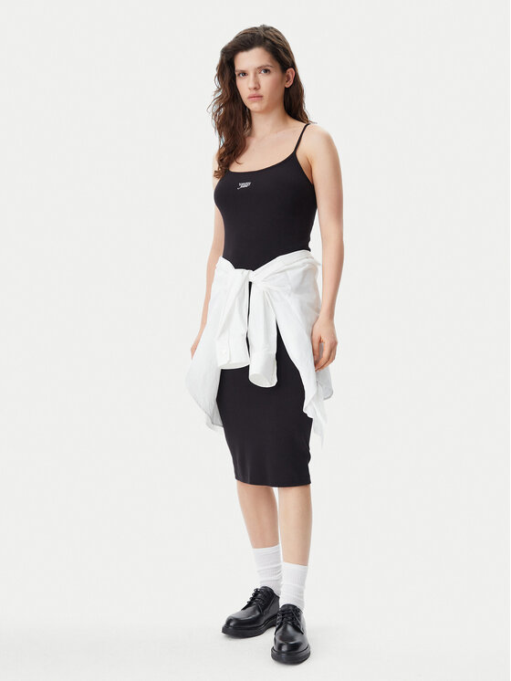 Tommy Jeans Tommy Jeans Vasarinė suknelė Script DW0DW20330 Juoda Slim Fit