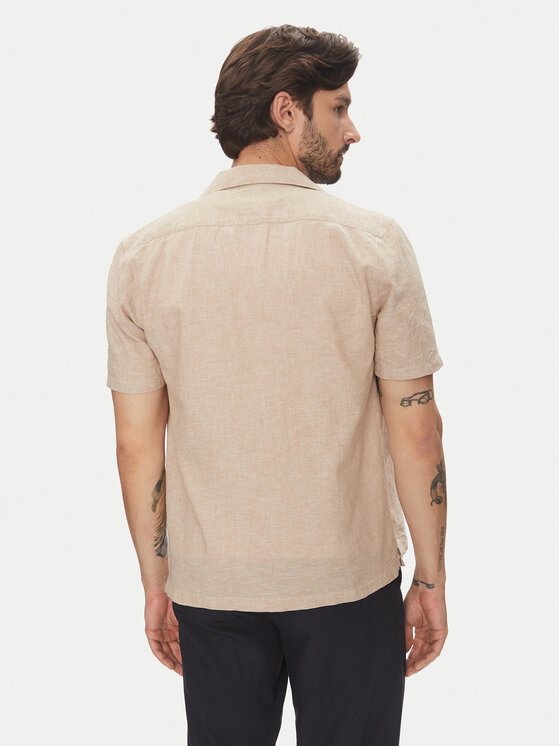 Lindbergh Lindbergh Košile 30-203319 Béžová Relaxed Fit