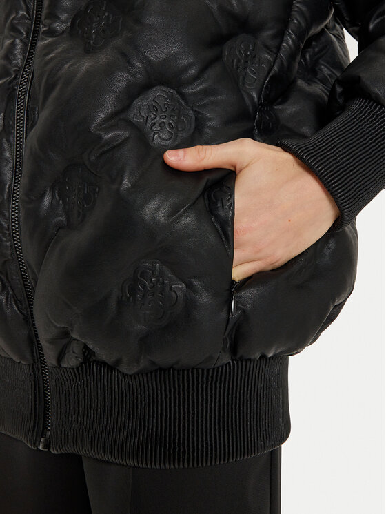 Guess Guess Lederjacke Marianne W4BL60 WGB20 Schwarz Regular Fit
