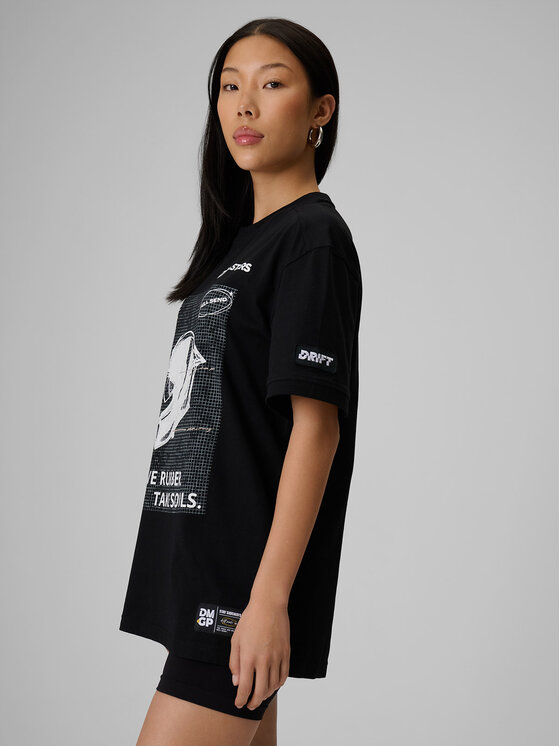 4F 4F T-Shirt MOTOSPORTS 2026 Czarny Loose Fit