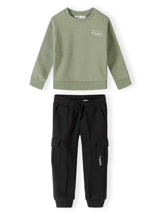minoti minoti Komplet dresowy 33FLEECE221 Zielony Cargo Fit