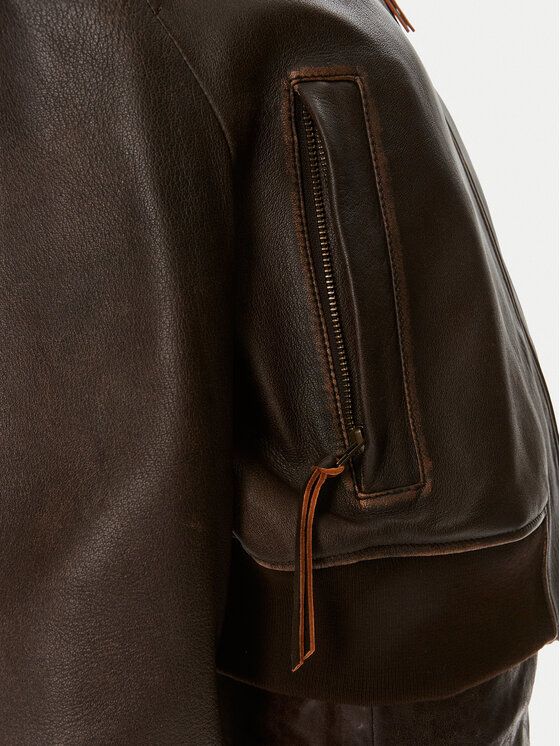 Weekend Max Mara Weekend Max Mara Odinė striukė Hiltex 2425446031 Ruda Relaxed Fit