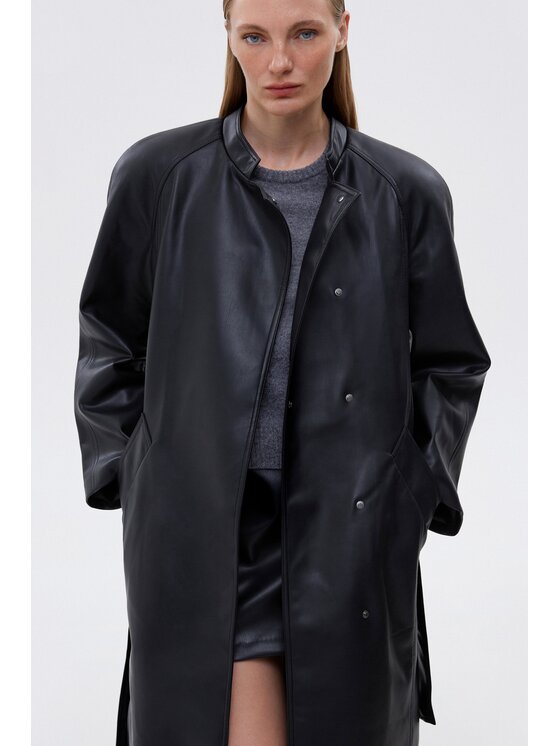 Estro Estro Παλτό ER00115602 Μαύρο Loose Fit