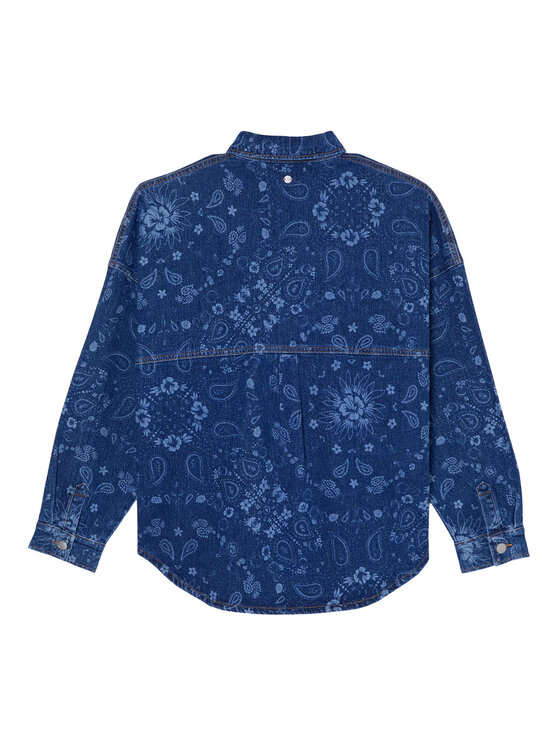 Roxy Roxy džínsová košeľa Kick Back Washed ERJWT03750 Modrá Relaxed Fit