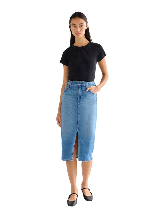 Wrangler Wrangler Spódnica jeansowa 112378225 Niebieski Regular Fit
