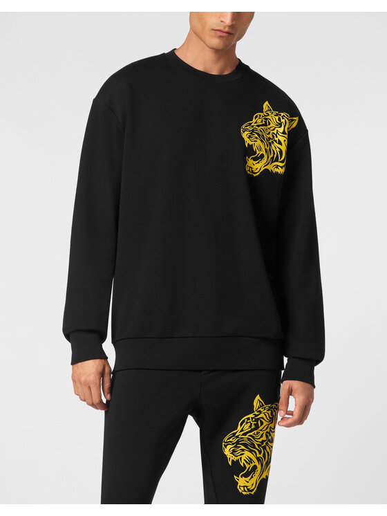 Plein Sport Plein Sport Longsleeve 14283 Czarny Regular Fit