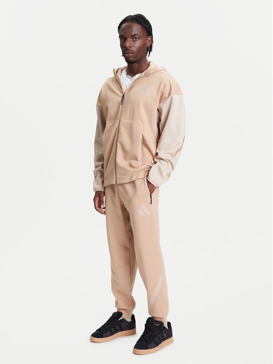 adidas adidas Donji dio trenerke Z.N.E. JW4725 Bež Loose Fit