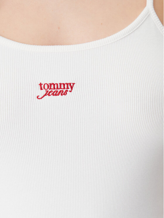 Tommy Jeans Tommy Jeans Sukienka letnia Script DW0DW20330 Beżowy Slim Fit