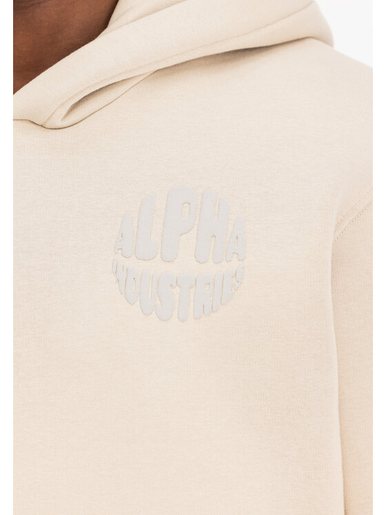 Alpha Industries Alpha Industries Bluza Backprint Logo Hoodie Beżowy Regular Fit