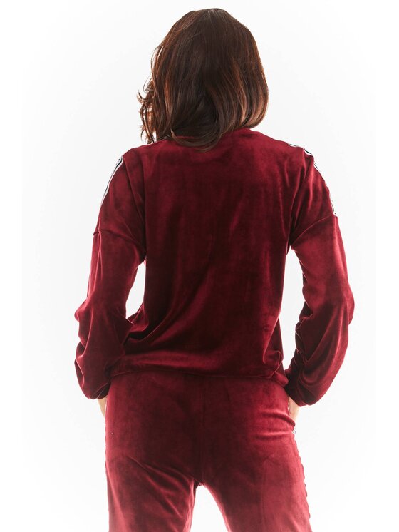 Awama Awama Bluza A374 Bordowy Basic Fit