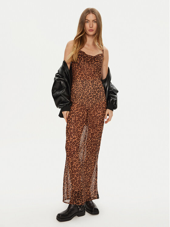 One Teaspoon One Teaspoon Лятна рокля 26654 Кафяв Slim Fit